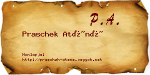 Praschek Aténé névjegykártya